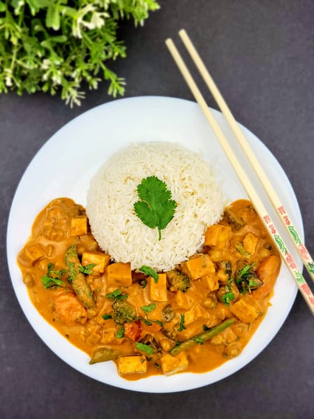 aldona's kitchen coconut curry tofu with veggies