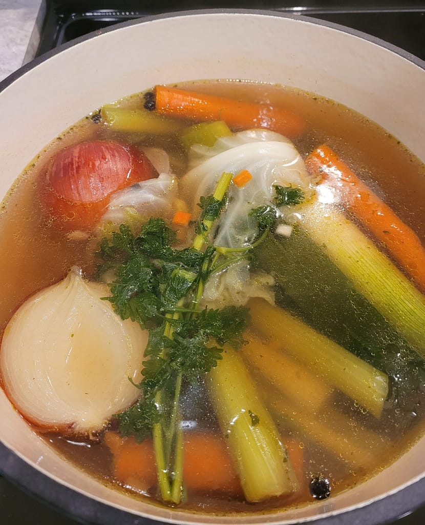 Cooked vegetable broth, Aldonas Kitchen