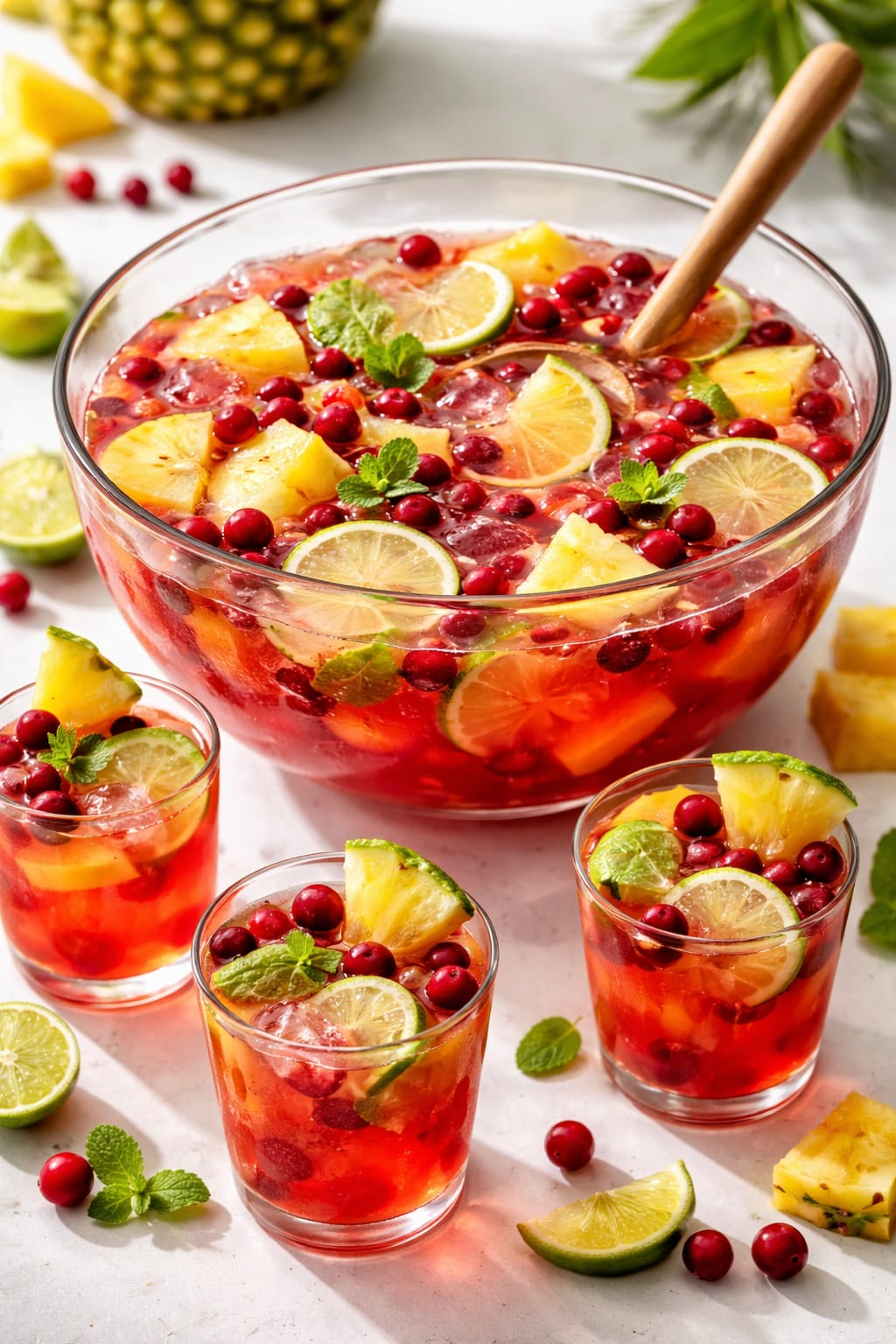 Refreshing Sparkling Cranberry Pineapple Punch